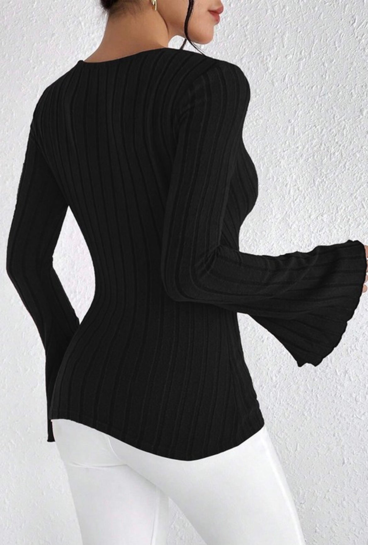 Ribbed V-Neck