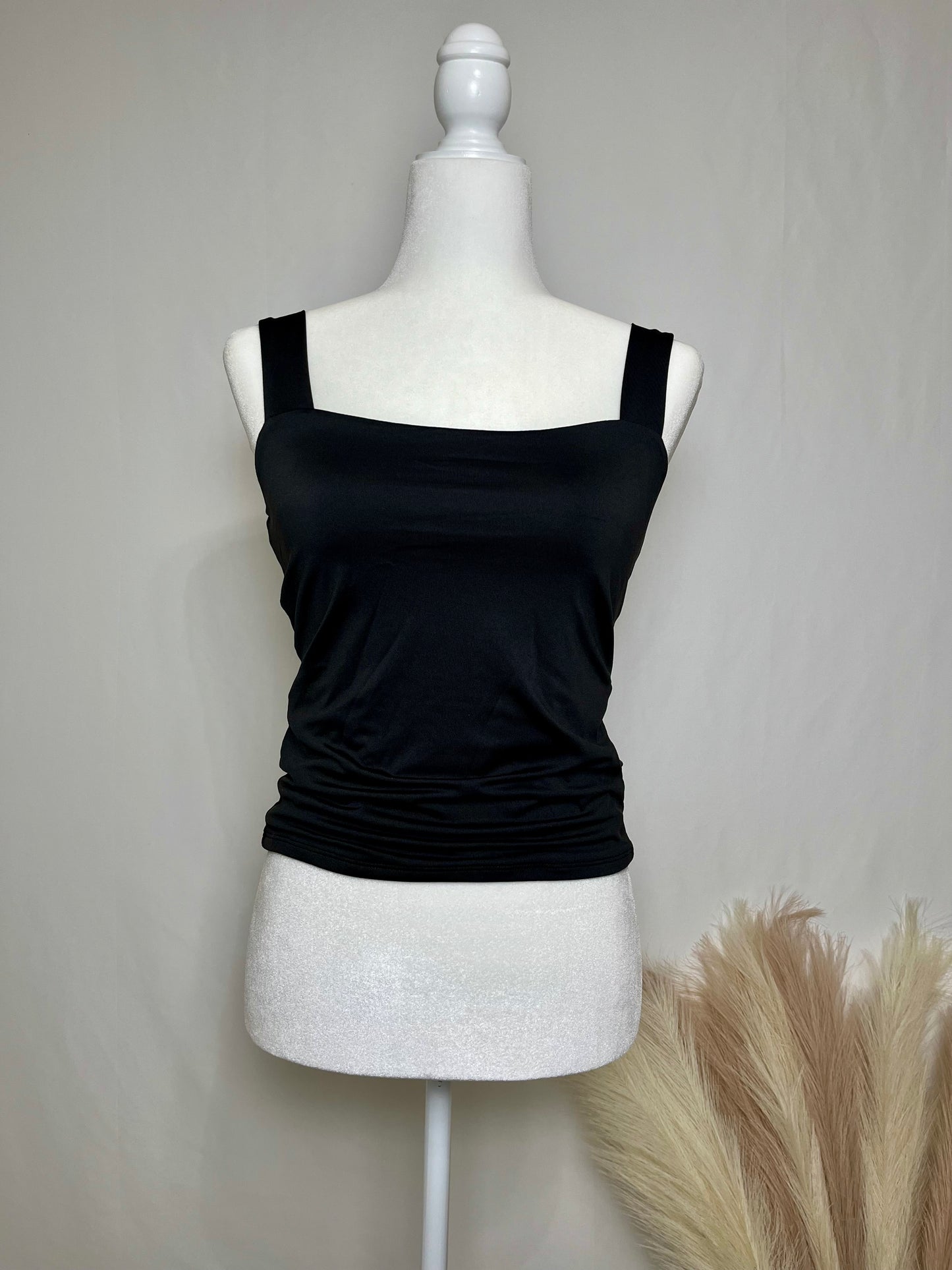 Solid Square Neck Top