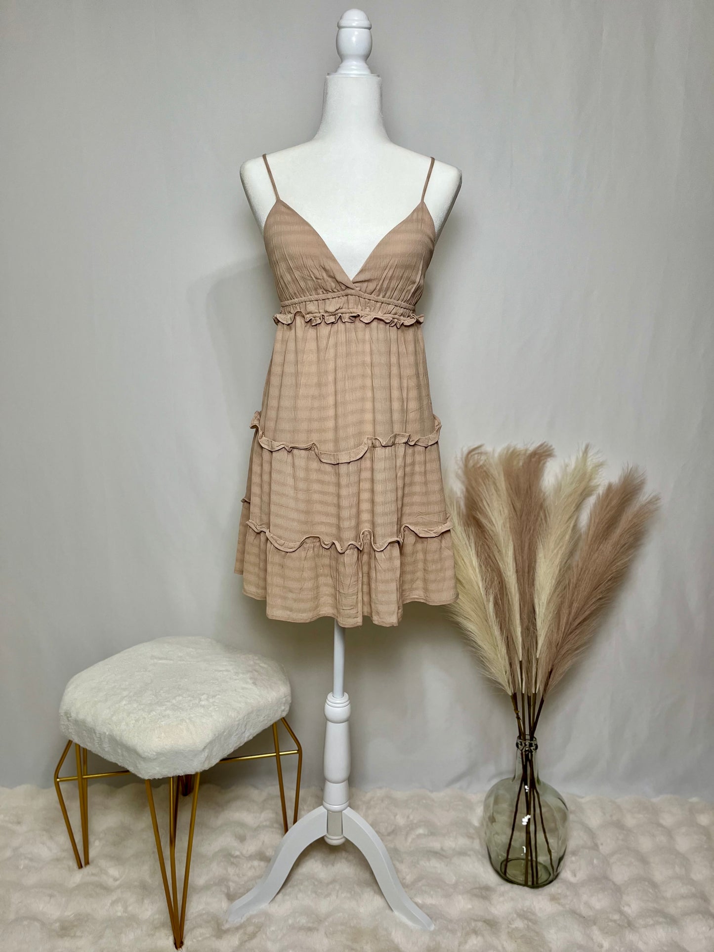 Beige Short Dress