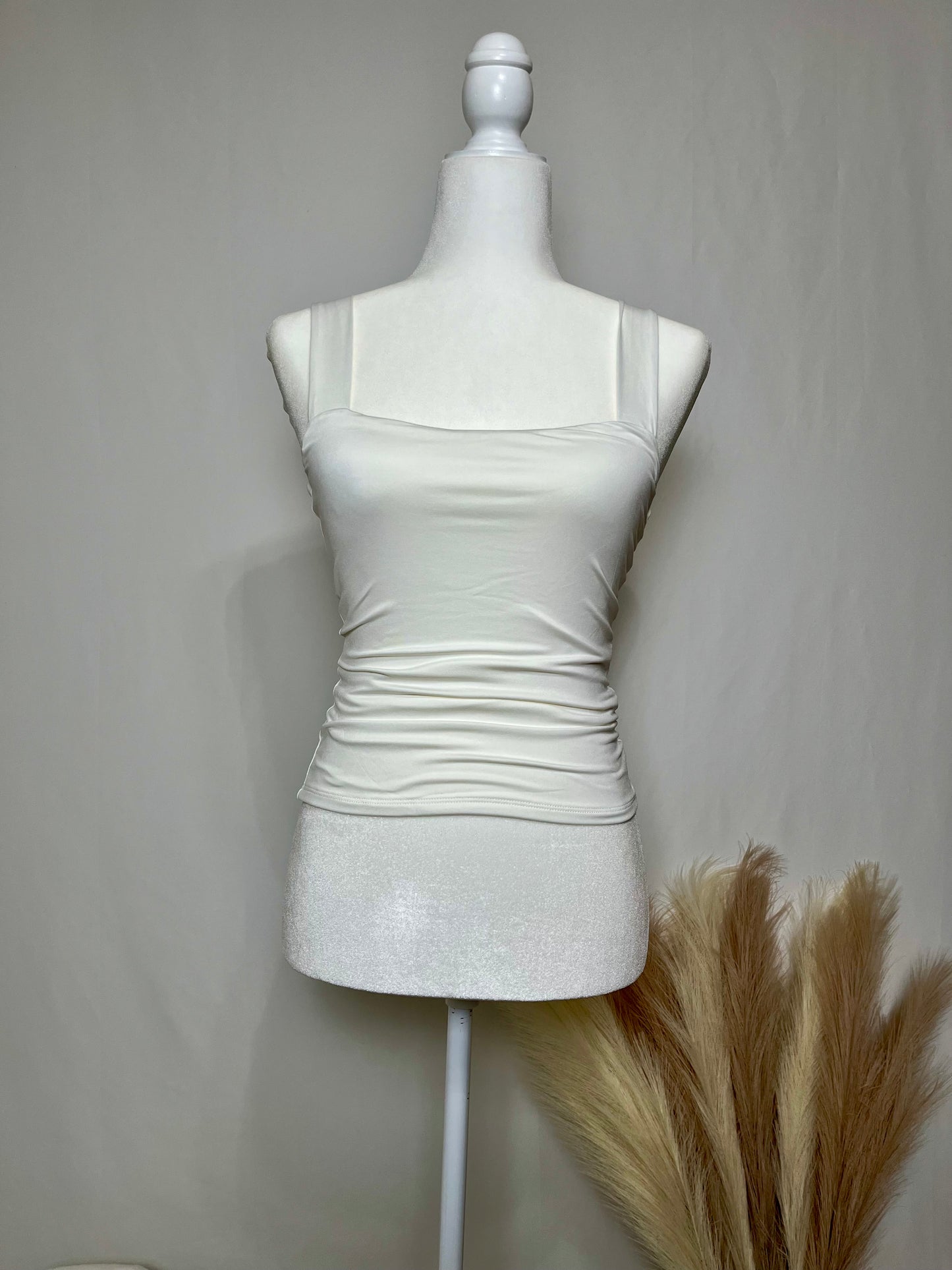 Solid Square Neck Top