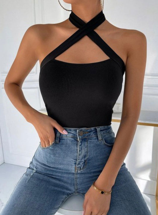 Halter Cross Tank Top