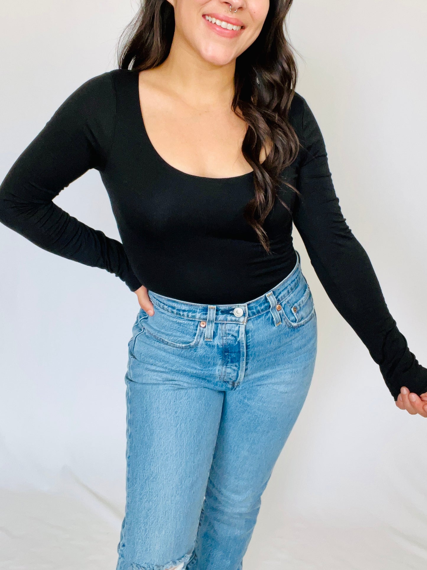 Black Long Sleeve Bodysuit
