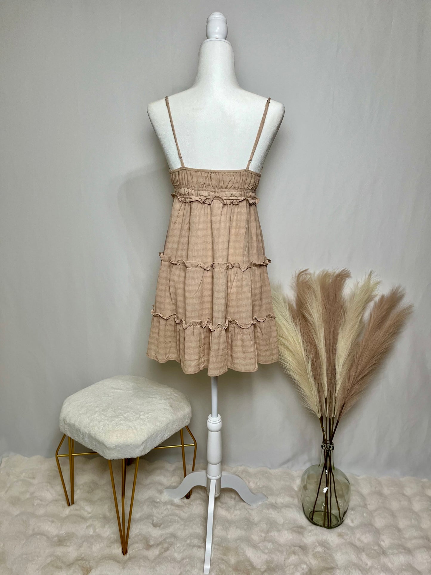 Beige Short Dress