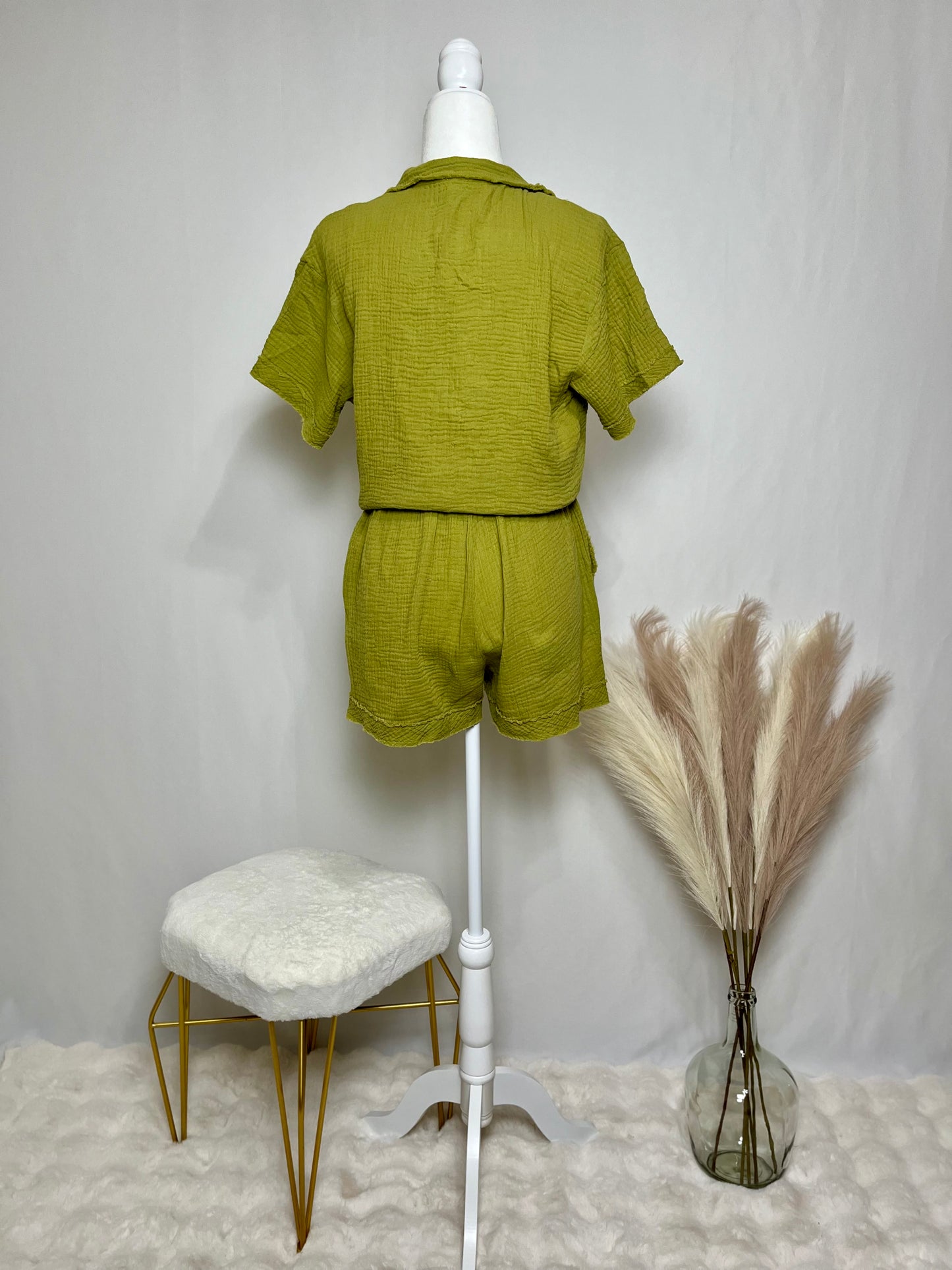 Summer Button Up Short Set
