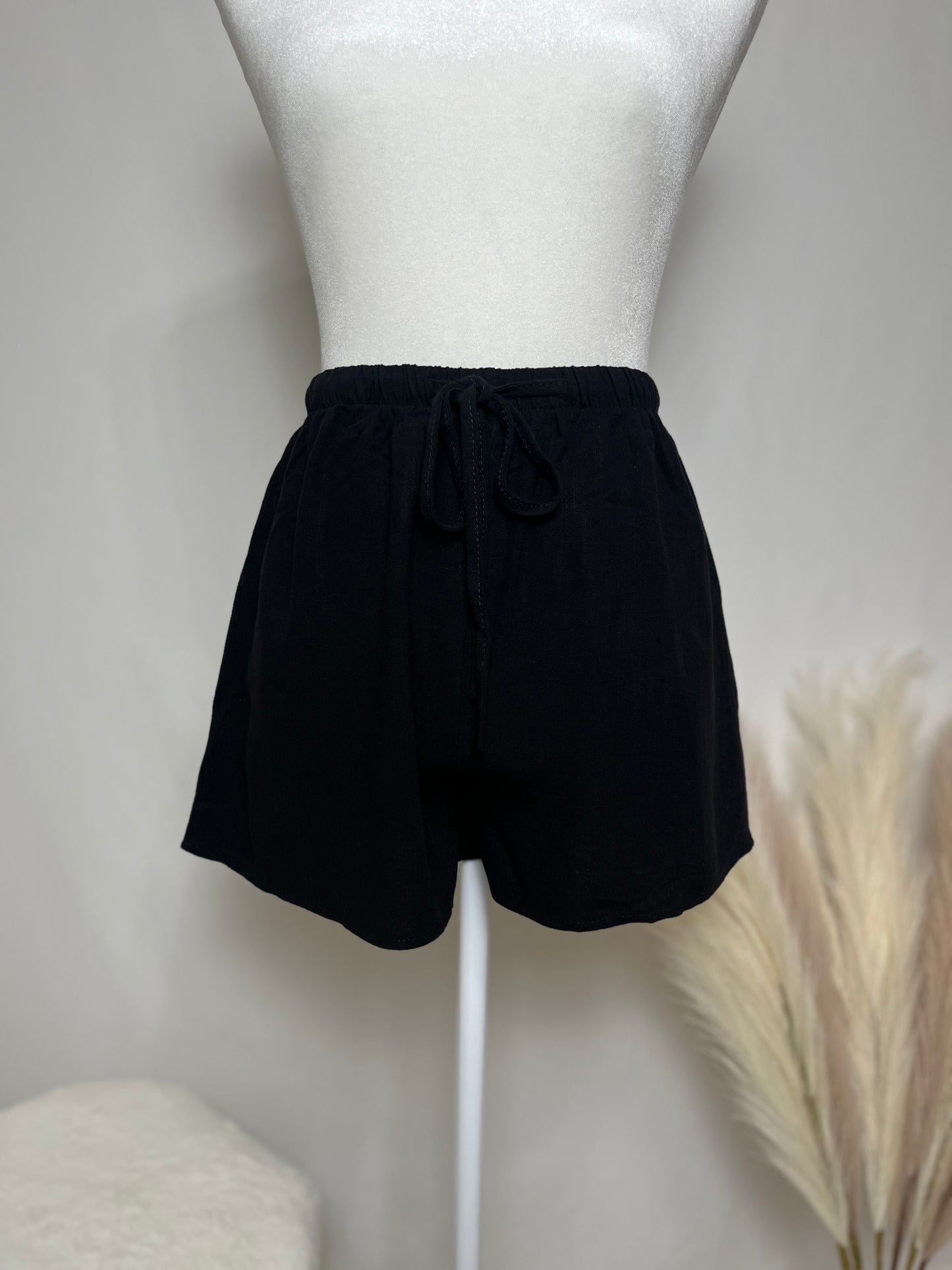 Black Tank Top and Shorts Set